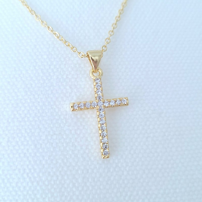 Small Cross Necklace - Etsy