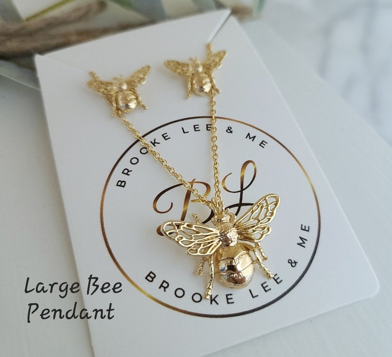 Gold Filled Honey Bee Pendant Necklace Simple Everyday Etsy