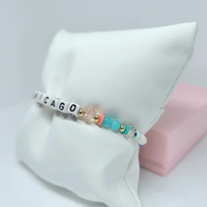 Custom Beaded Name Bracelet, Personalized Word Bracelet, Colorful