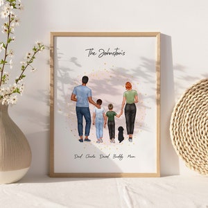 Family Print, PRINT AT HOME, Digital File, Personalised Family Portrait, Family Wall Art, Family Gift, Mothers Day Gift, Family Gift, Xmas