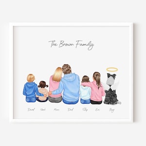 Family Print, PRINT AT HOME, Digital File, Personalised Family Portrait, Family Wall Art, Family Gift, Mothers Day Gift, Family Gift, Xmas