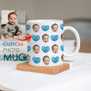 Fathers day gift | Personalised Baby Photo Mug | First Fathers Day | First Mothers Day | Gift for Grandpa, Grandma, Dad, Mum, Wife, Husband