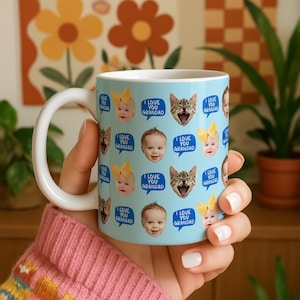 Personalised Baby Photo Mug | First Fathers Day Gift for Dad, Grandad, Poppy