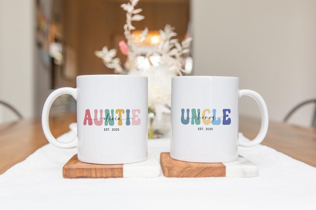 Custom Pregnancy Reveal Mug for New Aunt and Uncle, Aunt and Uncle ...