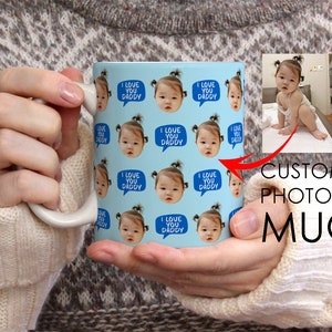 Fathers day gift | Personalised Baby Photo Mug | First Fathers Day | First Mothers Day | Gift for Grandpa, Grandma, Dad, Mum, Wife, Husband
