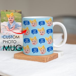 Fathers day gift | Personalised Baby Photo Mug | First Fathers Day | First Mothers Day | Gift for Grandpa, Grandma, Dad, Mum, Wife, Husband