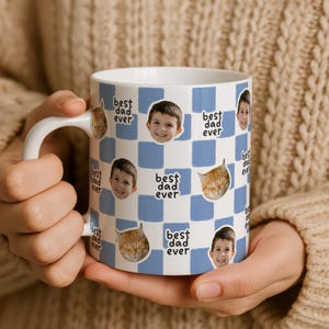 Taza retro personalizada con foto de bebé "El mejor papá del mundo", regalo personalizado para el Día del Padre, agradecimiento al papá primerizo, regalo de cumpleaños para papá.