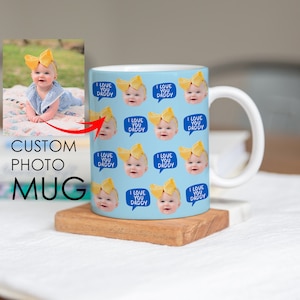 Fathers day gift | Personalised Baby Photo Mug | First Fathers Day | First Mothers Day | Gift for Grandpa, Grandma, Dad, Mum, Wife, Husband