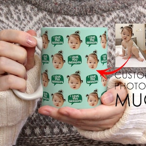 Mothers day gift | Personalised Baby Photo Mug | First Fathers Day | First Mothers Day | Gift for Grandma, Nonno, Dad, Nana, Wife, Husband