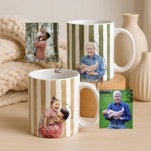 Taza personalizada con retrato familiar en acuarela, regalo personalizado para el Día del Padre para papá o abuelo.
