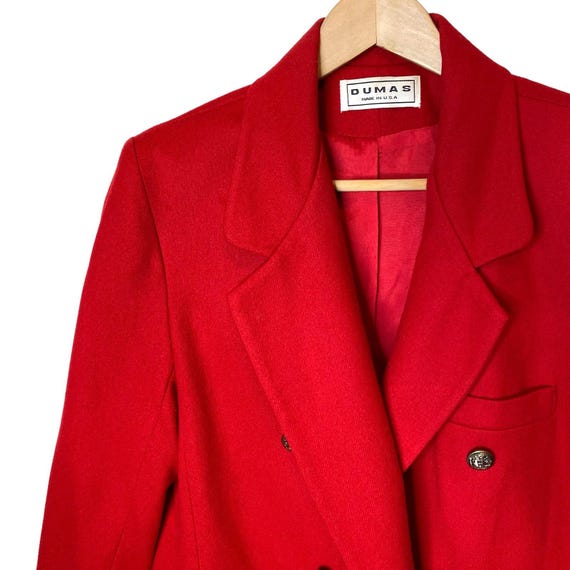 ジャケット Double Breasted Red Wool Blazer Vintage Dumas Red Wool Blazer, Womens Classic Preppy Double