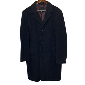 STONES Men’s Wool Cashmere Long Overcoat Dark Gray size 48R