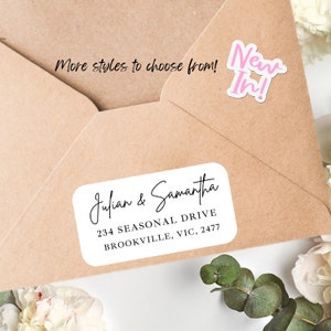 NIEUW Gepersonaliseerde aangepaste retouradreslabels ontwerp lettertype bruiloft retourlabels Gepersonaliseerde aangepaste labels, retoursticker, zakelijk adres