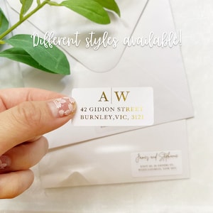 Gepersonaliseerde goudfolie retouradreslabels ontwerp bruiloft retourlabels Gepersonaliseerde aangepaste labels, bedrijfssticker, aangepaste stickerfolie