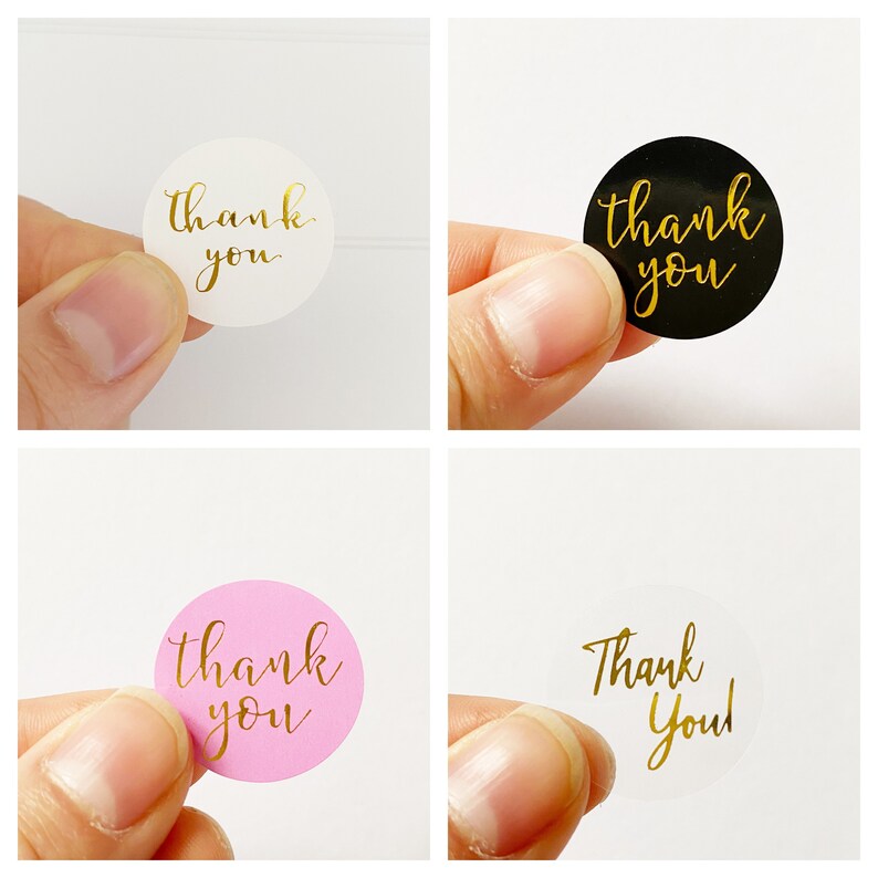 100pc Gold foil thank you stickers for wedding favours or Etsy
