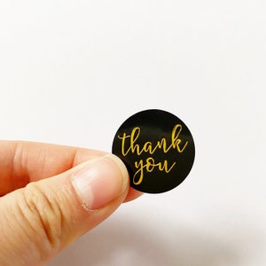 100pc Gold Foil Thank You Stickers for Wedding Favours or Small