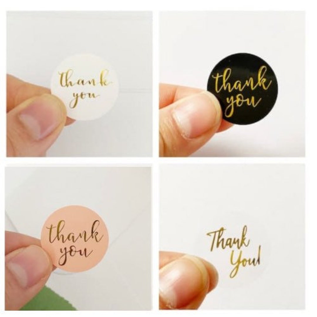 100pc Gold Foil Thank You Stickers for Wedding Favours or Small