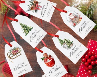 Custom Christmas Tags, Merry Christmas Favor Tags, thank You Tag, Personalised Gift Tags, Favour Tag,  tags, xmas name tags, celebration
