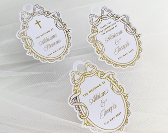 20pc Gold Foil Wedding Favor Tags: Personalized Thank You Tags