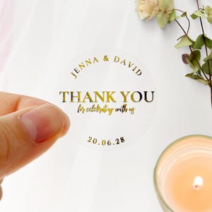 Gold Foil Wedding Initial Stickers: Personalized Invitation Seals