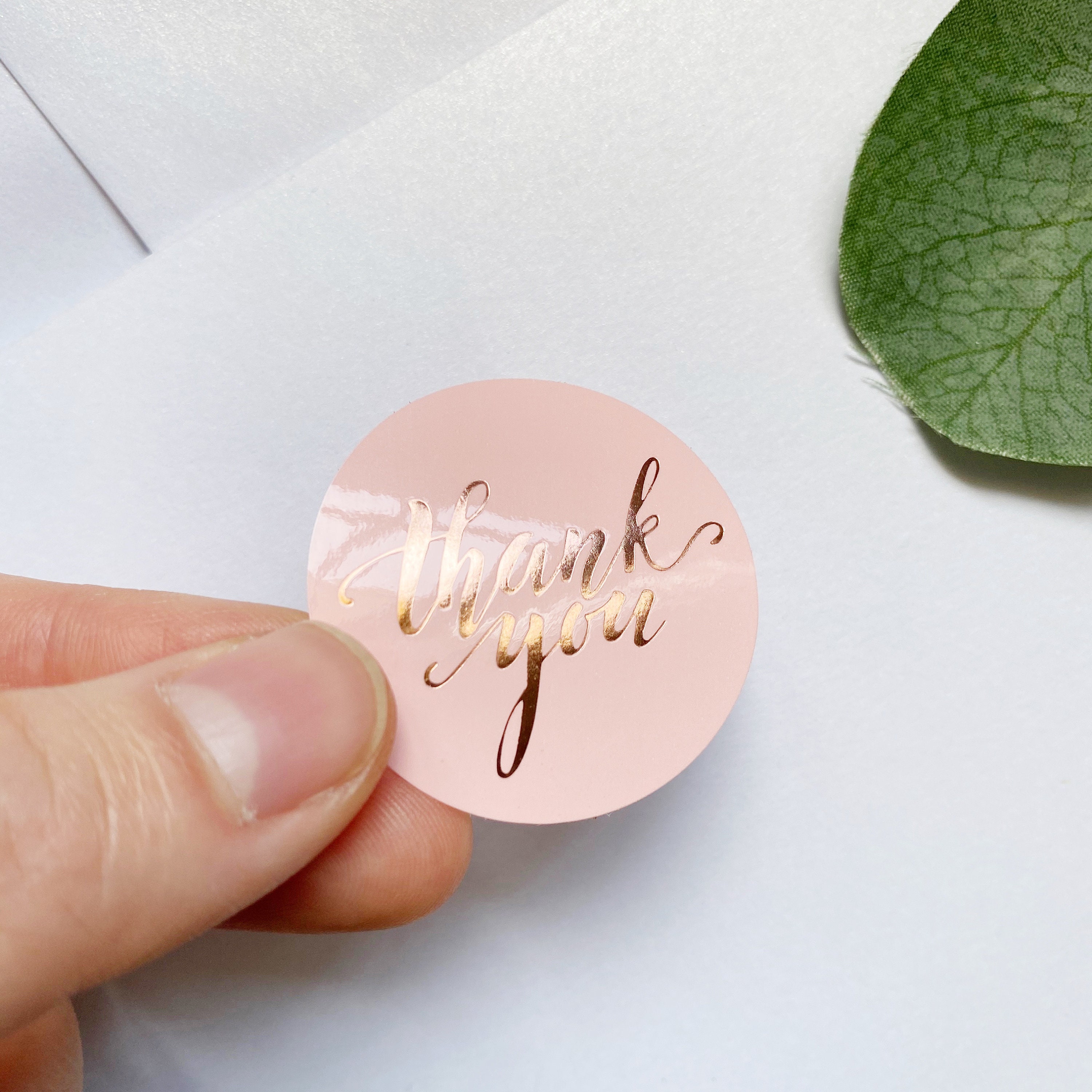 100pc Rose Gold Foil Thank You Stickers for Wedding or Small - Etsy