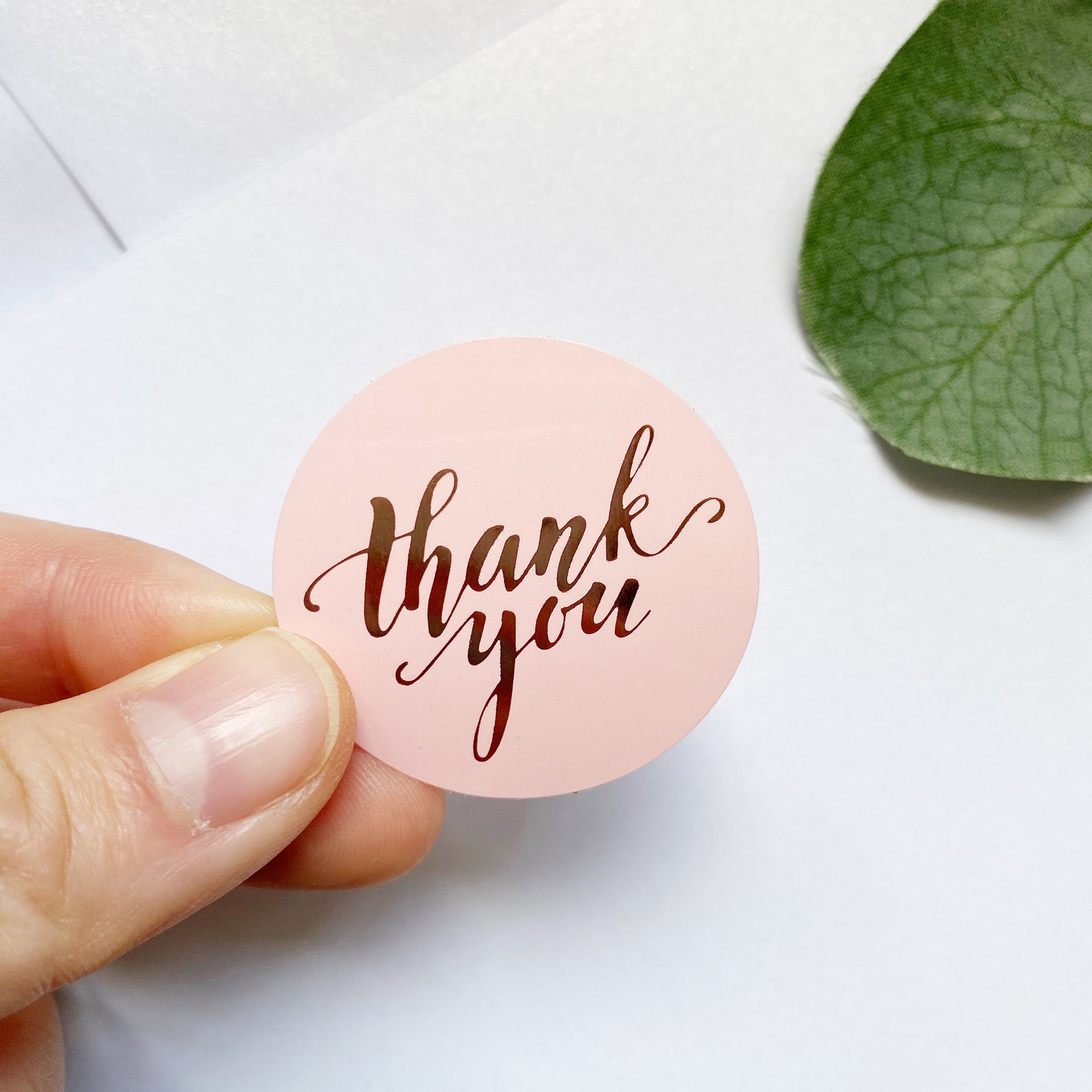 100pc Rose Gold Foil Thank You Stickers for Wedding or Small Etsy