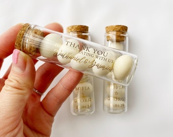 Personalised Glass Test Tube Favours – Wedding, Baby Shower & Bridal Shower