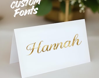 Personalised Foil Wedding Place Cards | Gold, Silver, Rose Gold | Elegant Table Decor