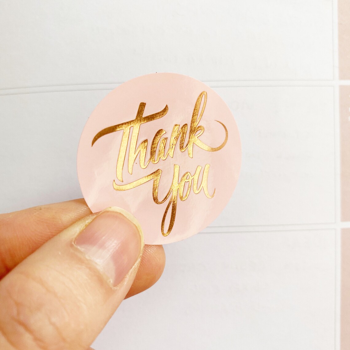 100pc Rose Gold Foil Thank You Stickers for Wedding or Small Etsy