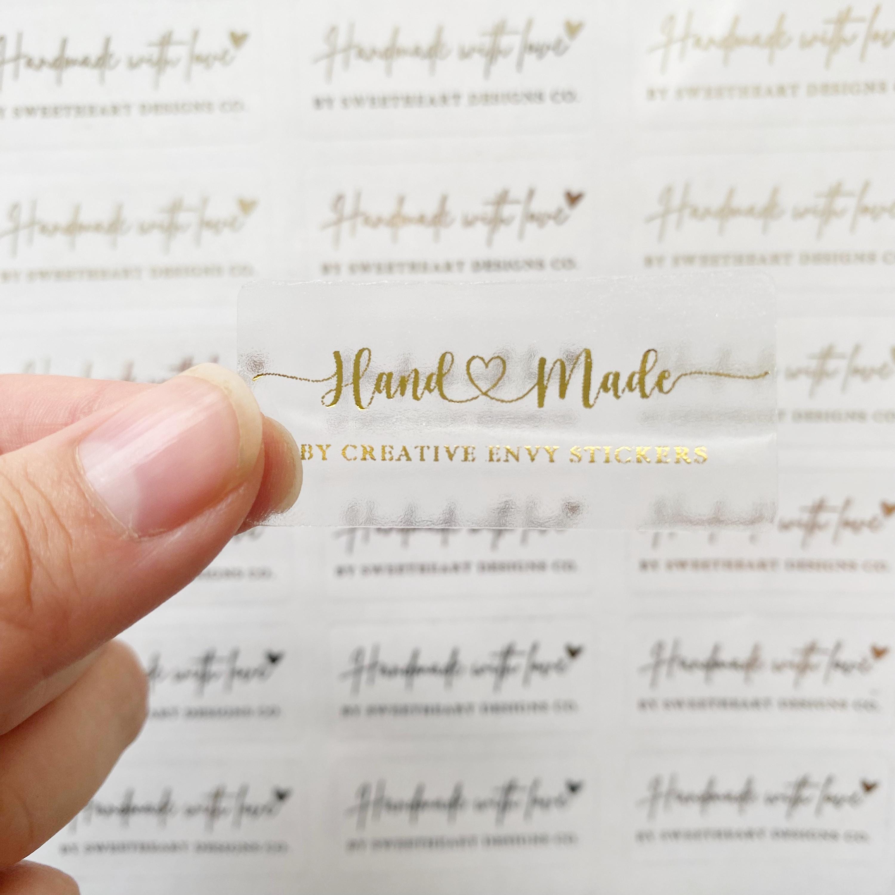 35pc custom gold foil clear transparent thank you stickers handmade love small business personalized custom name business thank you sticker