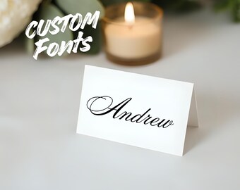 Personalised Wedding Place Cards | Gold, Silver, Rose Gold Foil | Elegant Table Decor