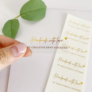 35pc custom gold foil clear transparent thank you stickers for small business personalized custom name business thank you sticker package