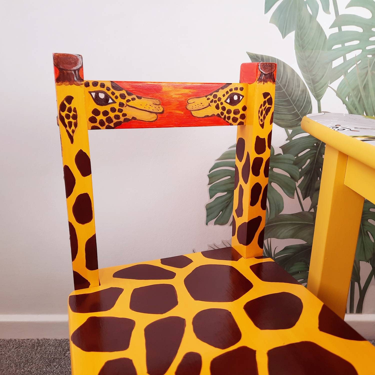 Hand painted kids chair Upcycled childs chair Personalised Etsy