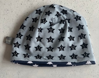 Baby Mütze Beanie blau Sterne 34 cm