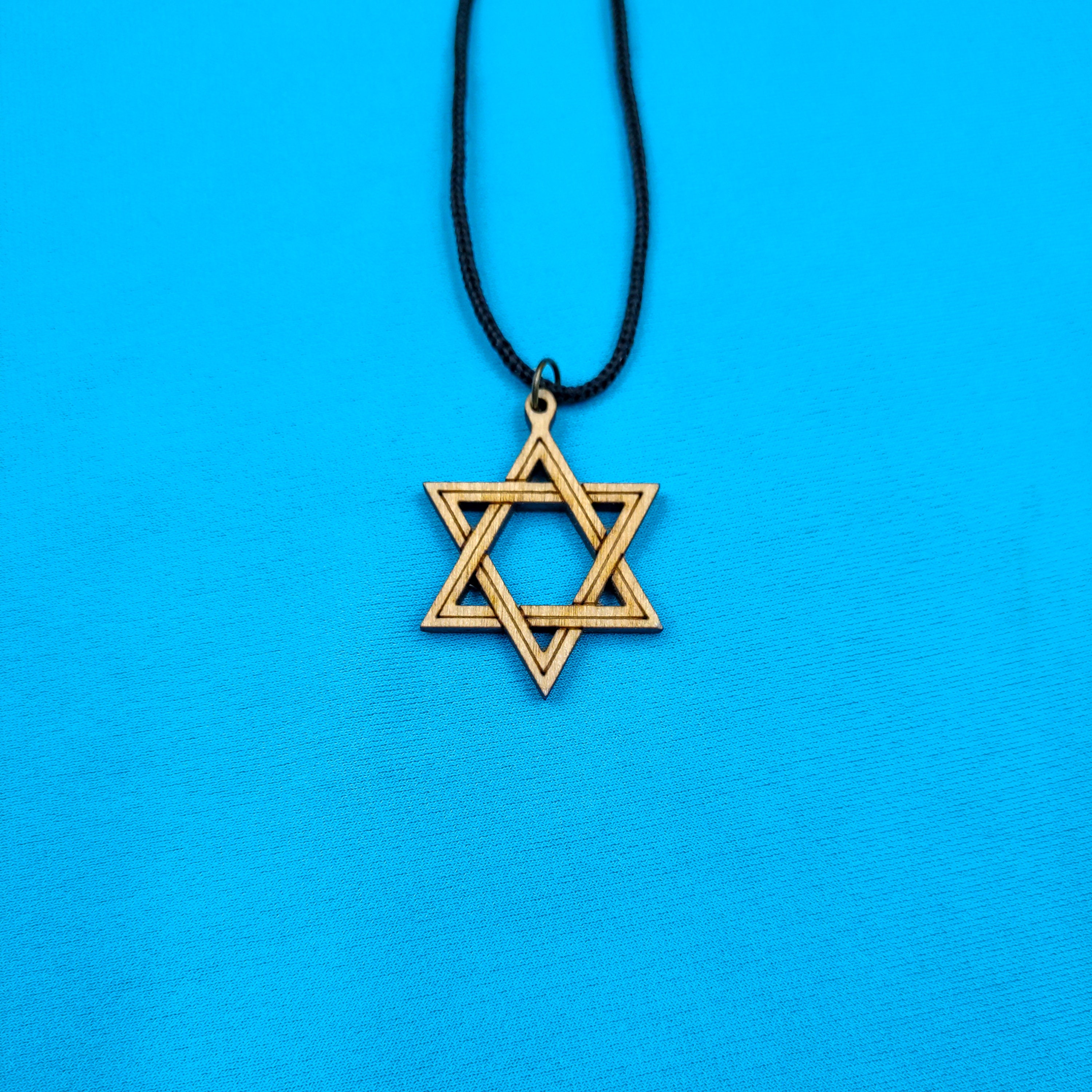 Wooden star of david necklace sale