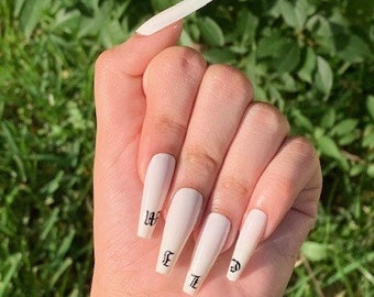 Initial Nails Etsy