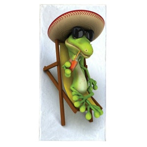 3D Druck Frosch Strandtücher, perfekt für Strandbad für Erwachsene und Kinder türkisches Baumwolltuch, übergroßes weiches Absorbent