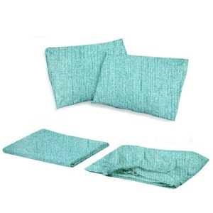 Turkse katoenen lakens set turkoois – 4-delig verkoelend beddengoed, 12-inch hoeslaken met diepe zakken, zachte en ademende lakens