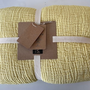 Yellow Muslin Blanket – Lightweight 4 Layer Soft Cotton Gauze Throw, Adult Bedspread, Muslin Cover with Size Options