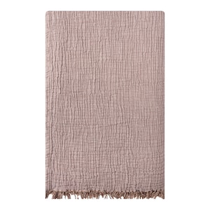 Muslin Blanket Throw 4 Layers Bedspread Soft Turkish 100% Cotton Muslin Bed Cover Reversible Coverlet Lightweight Brown with Size Options