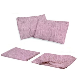 Juego de sábanas de algodón turco color lila: ropa de cama refrescante de 4 piezas