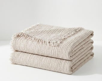 Mink Muslin Blanket: 100% Turkish Cotton Gauze Bedspread Soft Breathable Lightweight Bed Cover Throw