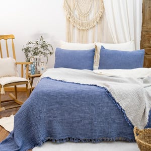 Manta de tiro de muselina 100% algodón, colcha de 4 capas, algodón turco suave, funda de cama de muselina, reversible, cobertor, crema