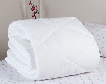 100% Microfiber Comforter for All Seasons, Down Comforter, Alternative Duvet Insert, Solid White, Twin Size and Full / Queen Size