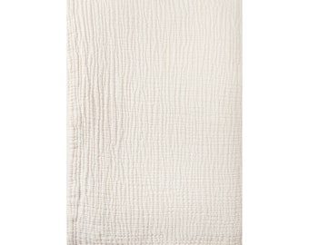 Ivory Muslin Blanket, 100% Cotton Gauze Bedspread, Lightweight Breathable Blanket, All Season Bed Cover