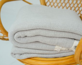 Gray Turkish Cotton Muslin Comforter: Lightweight 7-Layer Duvet