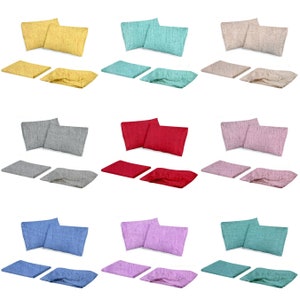 Juego de sábanas de algodón turco de 4 piezas: ropa de cama refrescante con sábana ajustable de 30 cm de profundidad, incluye 1 sábana encimera y 2 fundas de almohada.