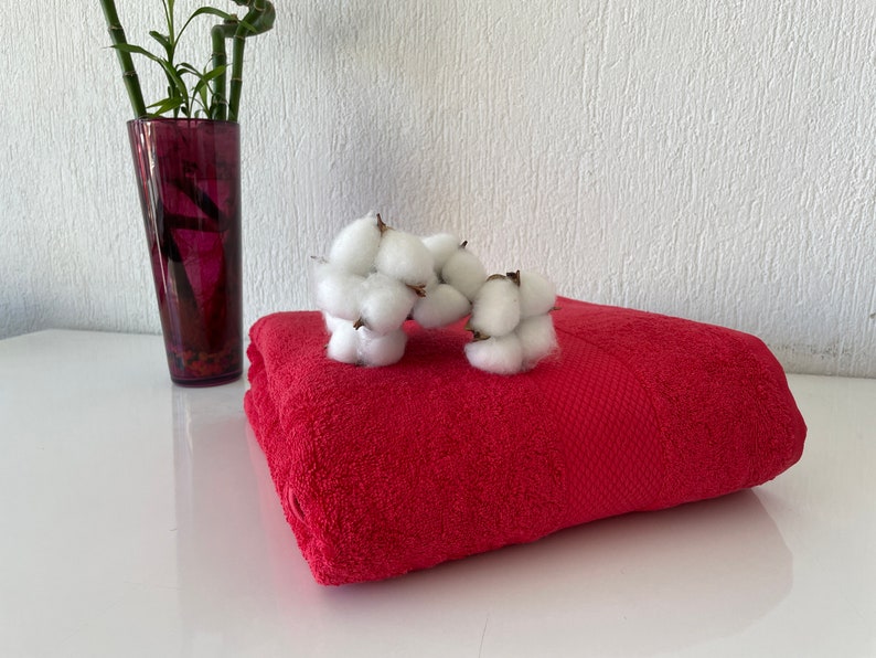 Bath Towels Extra Large Oversized Red, 100 Cotton Turkish Towels for