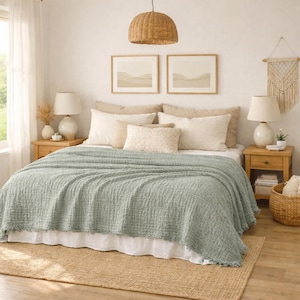 Cooling Cotton Blanket Perfect for Hot Sleepers Gets softer after every wash .