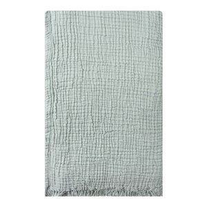 Muslin Blanket 4 Layers Bedspread Soft Throw 100% Cotton Muslin Bed Cover Turkish Coton Coverlet for All Seasons Sage Green with Size Option